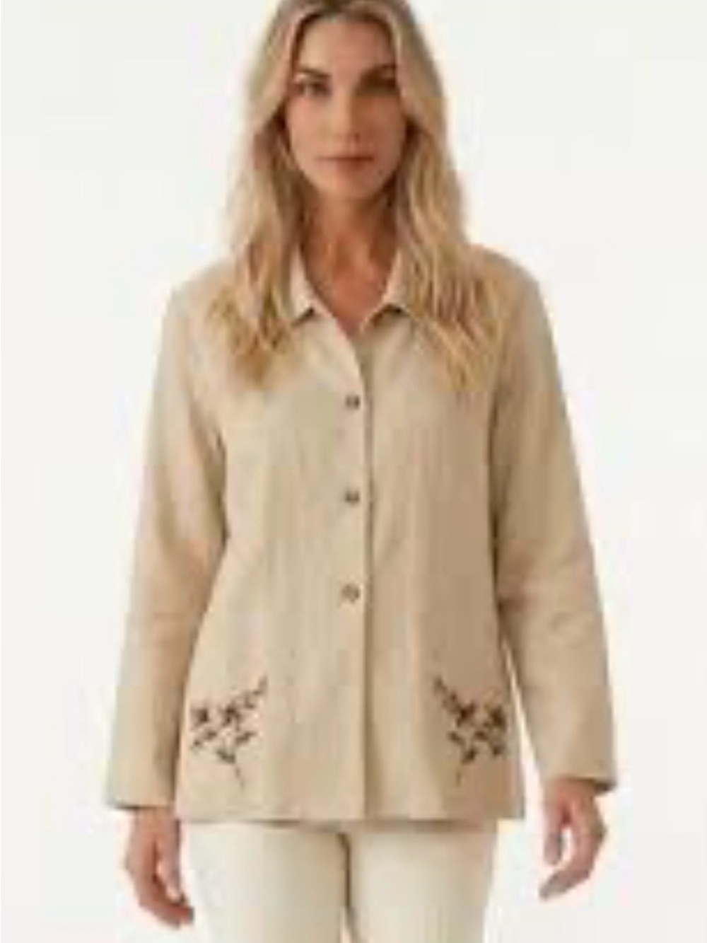 Vintage 90s Blair Boutique Linen Blend Long Sleeve Campshirt. EUC Size M
